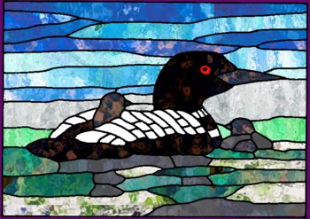 Stained Glass Express :: Free Patterns :: Loon Panel Kit